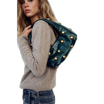 US Direct Mail ZARA JAPAN Shoulder Bag Decorated with Jewelry Pattern 6239 410 Blue