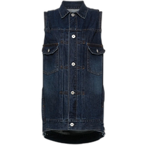 Hong Kong direct mail trendy luxury Sacai womens denim vest 2407284 lapel
