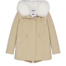 Hong Kong direct mail trendy luxury YVES SALOMON womens fox and rabbit fur blend waterproof cotton short style