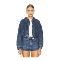 Hong Kong direct mail trendy luxury blank nyc womens denim short jacket 56CH5240