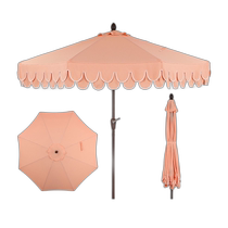 jonathan yTracy 9ft Classic MidCentury Scalloped Tassel Market Patio Umbrella