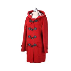 женское пальто 香港直发burberry 巴宝莉 女士红色羊毛牛角扣大衣 3844784