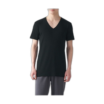 Japan direct mail MUJI mens light cotton V-neck short-sleeved T-shirt 4550583468101