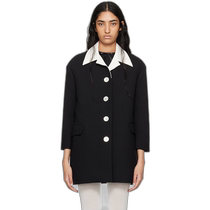 Hong Kong Direct Mail Luxury SHUSHU TONG Womens Black Retro Lapel Coat MWDCCO02