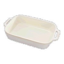 Staub Ceramic 10 5 x 7 5 Rectangular Baking Pan - Antique Ivory (USA