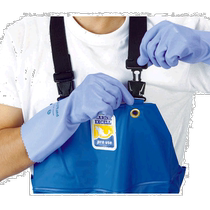 Japanese direct mail logos men and women same style raincoat blue one-piece shoulder strap design waterproof button waist