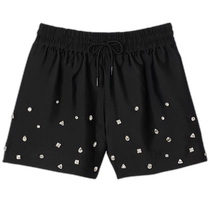 Hong Kong direct mail trendy luxury Sandro womens crystal loose shorts SFPSH003882034