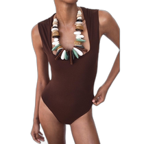 US direct mail ZARA JAPAN square neck polyamide tights 3905 108 dark brown