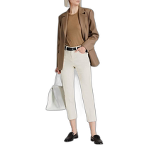 (Direct Mail from the United States) Theory) Treeca Cropped High Waist Slim Jeans (Beige) Cropped Pants