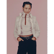 Korean direct mail PLAC turtleneck down vest ivory