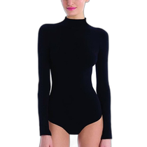 Commando Black Ballet Stand Collar Long Sleeve Jumpsuit - Black (American Outlet) Straight Hair