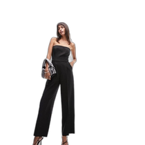 Hong Kong direct mail trendy luxury Topshop womens fine tailoring tube top jumpsuit (black)