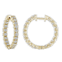 vir jewels3 cttw SI2-I1 Diamond Inner and Outer Hoop Earrings in 14K Yellow Gold Round 1 Inch -