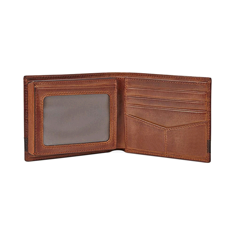 Fossil men's wallet fossil genuine leather imported portable wallet pocket bi-fold