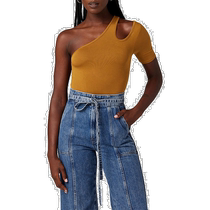 HUDSON Jeans Asymmetric Jumpsuit - Beige (USA Outlet) Straight Hair