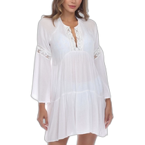 Raviya Womens Belted Pullover Blouse - White (American Outlet) Straight Hair