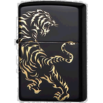 (Direct mail from Japan) ZIPPO lighter pure copper black coating double-sided dragon and tiger decoration 2BKG-TIGE