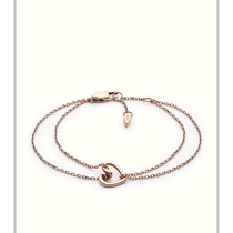 Fossil Womens Rose Gold Stainless Steel Chain Bracelet - Pink (USA Outlet) Straight Hair
