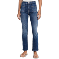 MOTHER Womens Patch Pocket Insert Flood Jeans On your left - On your left (