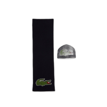 Daily fashion errand LACOSTE French crocodile knitted hat and scarf gift set Darknavy FREE R