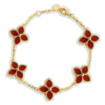 savvy cie jewels18K gold pure silver flower bracelet-red (American Ole) straight hair