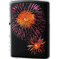 (Direct Mail from Japan) Zippo Lighter Fireworks Engraving Black 63360198