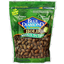 Hong Kong Straight Hair Blue Diamond Blue Diamond Ready-to-Eat Almond Snacks Wasabi Soy Sauce Flavor 454g