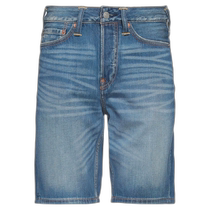 Hong Kong direct mail trendy luxury EVISU Fushen mens denim shorts blue blue comfortable and fashionable