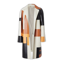 Hong Kong direct mail trendy luxury Fendi Fendi womens color block logo coat FPS841ARU1