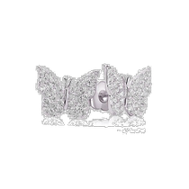 (Direct Mail from the United States) Suzy Levian Sterling Silver CZ Butterfly Stud Earrings Silver