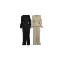 Korean direct mail RIRINCO] BELZCEENDY pinch pleat shirt elastic pants two-piece set packaging