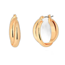 (韩国直邮)JUSTLOVER 智旻同款交叠双环耳环 金色 JLE-0201