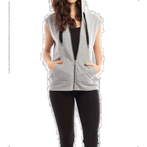 french kyssMadison Gray Hooded Vest - Gray (American Outlet) Straight Hair
