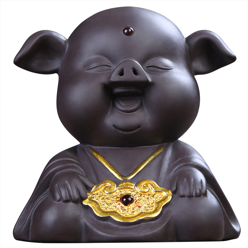 Furnishing articles pet boutique brand to implement creative violet arenaceous pig tea to keep lucky little pig play kung fu tea tea sets tea accessories