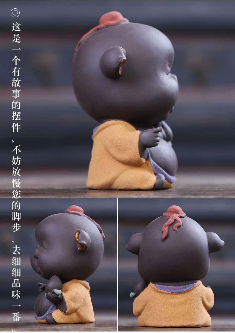 Injection machine purple sand tea pet sitting room home decoration plutus wufu pig creative furnishing articles furnishing articles pet boutique tea can keep