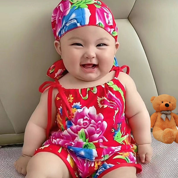 Children's Summer Cotton Pajamas Set, Breathable Boys' and Girls' Tank Top and Shorts, Cool and Festive Two-Piece Set with Large Northeastern Floral Patterns