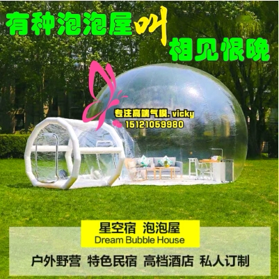 Outdoor Inflatable Transparent Bubble House Spherical Translucent Tent Field Camping Famous Hotel Net Red Starry Sky Tent