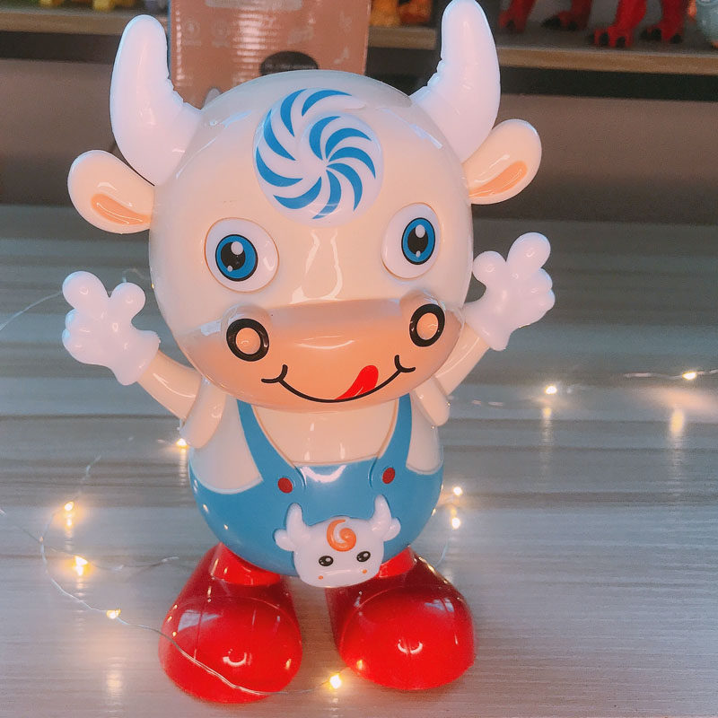 baby baby 3 boys 6 women electric sound and light music swing will walk emulating children's toy animal model cattle