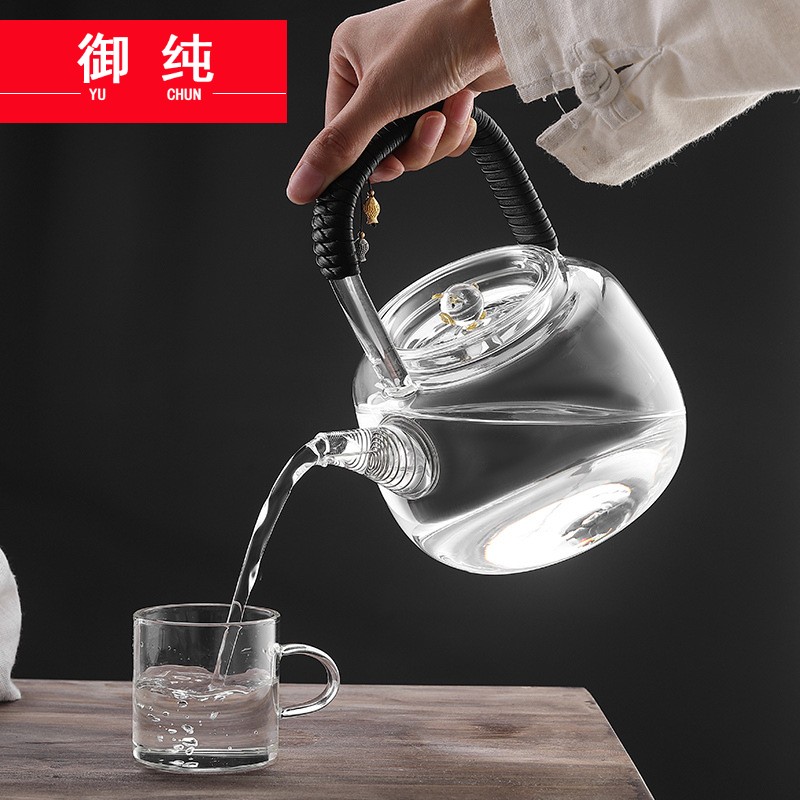 Royal pure glass kettle household cooking pot filtering teapot heat - resistant kung fu tea set electric TaoLu the girder pot