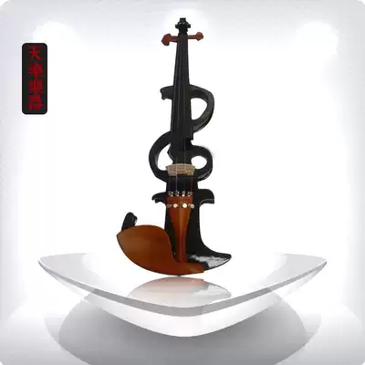 Full real shot high-end black handmade flash electronic violin Beginners can practice and play electric violin