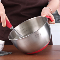 Lawrence Mixing Bowl Beater 304 Stainless Steel Splash Cover Non-Slip Deepening Whisk Cream Baking Tool
