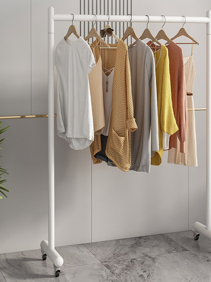 Simple Clothes Drying Rack for Home Use, High-Looking Clothes Rack, Floor-Standing for Bedroom, Room, Balcony, Clothes Hanging Rack, Display Rack with Wheels