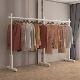 Clothes rack, floor-standing folding clothes drying rack, does not take up space in the bedroom, living room, cream white, strong, simple coat rack