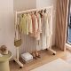 Simple Floor-Standing Clothes Drying Rack for Indoor Bedroom, Adjustable and Retractable Mobile Drying Rack, Household Clothes Hanger with Hooks