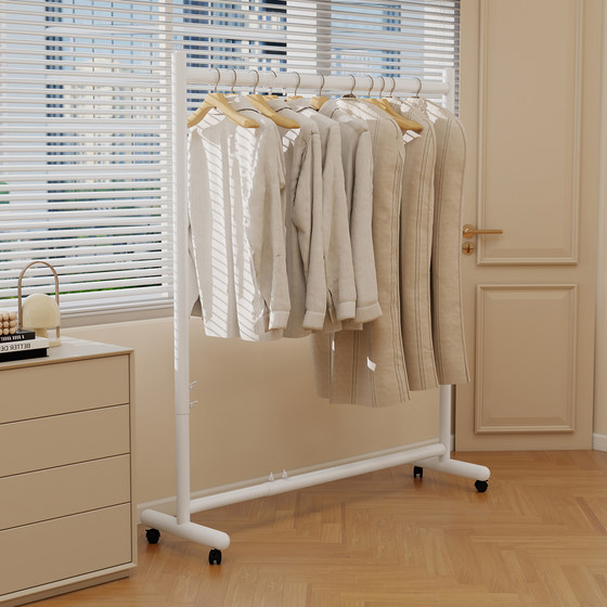 Household floor-standing stable clothes rack bedroom living room mobile retractable adjustable clothes drying rack simple drying rack