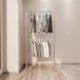 Stainless Steel Floor-Standing Multi-Layer Adjustable Clothes Drying Rack for Bedroom, Indoor and Outdoor Use, Simple Coat Rack