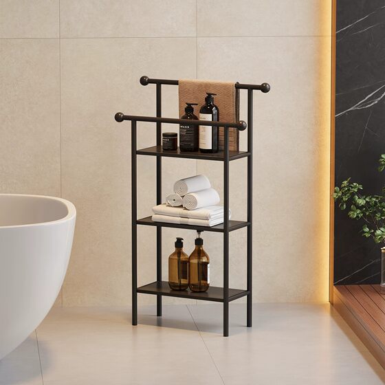 Simple Household Multifunctional Storage Rack Bathroom Towel Rack Multi-Layer Towel Rack Bath Supplies Storage Rack