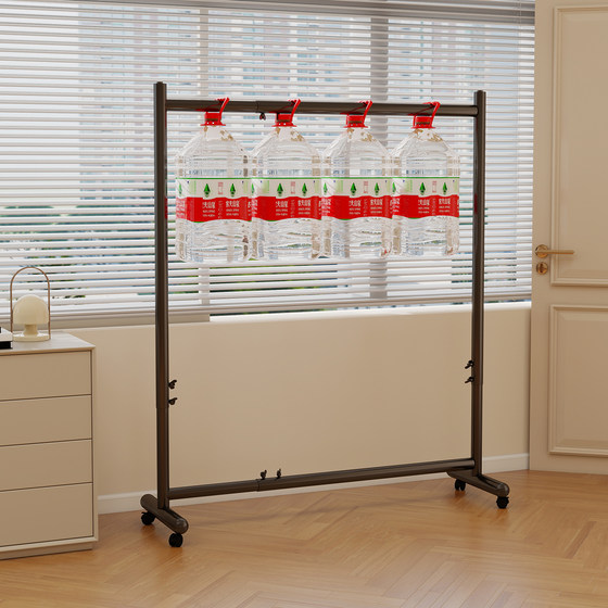 Simple Floor-Standing Retractable Adjustable Clothes Drying Rack Indoor Mobile Clothes Rack Double-Layer Drying Rack for Home Bedroom Balcony