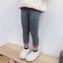 Girl Black Grey Spring Clothing Slim Fit Pants Spring Fit Children Foreign Air Trendy Outwear Elastic Casual Long Pants