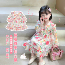 Small Girl Child Crumbley Dress With Dress Spring Autumn Clothing 2020 New Children Foreign Air Long Sleeve Snowspun Skirt Baby Princess Dress